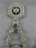 ANTIQUE 3.50CT DIAMOND 14K WHITE GOLD LONG FILIGREE FLOWER HANGING EARRINGS #835