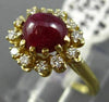ESTATE 3.26CT DIAMOND & AAA RUBY 18KT YELLOW GOLD 3D HANDCRAFTED FLOWER FUN RING