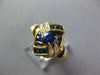 WIDE 2.66CT DIAMOND & AAA SAPPHIRE 18KT YELLOW GOLD OVAL TWO ROW SWIRL LOVE RING
