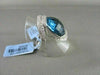 ESTATE WIDE 27MM 18KT WHITE 6.05CT AAA BLUE TOPAZ, DIAMONDS GOLD RING