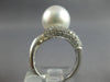 LARGE .48CT DIAMOND & AAA SOUTH SEA PEARL 18KT WHITE GOLD CRISS CROSS SWIRL RING