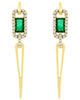 .74CT DIAMOND & AAA EMERALD 14KT YELLOW GOLD ROUND & SQUARE TRIANGULAR EARRINGS