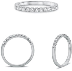 .31CT DIAMOND 14KT WHITE GOLD 3D ROUND 2MM SHARED PRONG WEDDING ANNIVERSARY RING