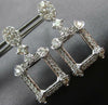 ESTATE 1.72CT DIAMOND 14KT WHITE GOLD 3D OPEN SQUARE OVAL HANGING EARRINGS