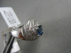 ANTIQUE WIDE DIAMOND & AAA SAPPHIRE 2.70CT 14KT WHITE GOLD COCKTAIL RING