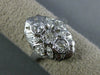ANTIQUE WIDE .78CT DIAMOND 14KT WHITE GOLD ROUND & MARQUISE FILIGREE RING #565