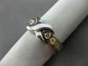ESTATE WIDE .32CT ROUND DIAMOND 14KT WHITE GOLD X & O DESIGN LOVE RING #17451