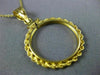 ESTATE 14KT YELLOW GOLD 3D CLASSIC ROPE ROUND COIN FRAME PENDANT #MILANO027