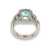 LARGE 4.5CT DIAMOND & AAA PARAIBA TOURMALINE 18KT WHITE GOLD 3D DOUBLE HALO RING