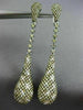 LARGE 3.66CT WHITE & FANCY CHOCOLATE DIAMOND 18KT WHITE GOLD 3D HANGING EARRINGS