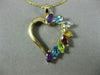 ESTATE 1.20CT AAA MULTI GEM 14K YELLOW GOLD 3D HEART JOURNEY FUN PENDANT #21386