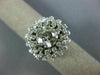 ANTIQUE LARGE 2.35CT DIAMOND 18K WHITE GOLD 3D FLOWER SOLITAIRE ENGAGEMENT RING
