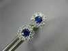 ESTATE .85CT DIAMOND & AAA SAPPHIRE 18K WHITE GOLD CLASSIC FLOWER STUD EARRINGS