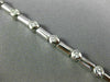 ESTATE .95CT ROUND DIAMOND 14KT WHITE GOLD 3D CLASSIC BEZEL LINK BRACELET #16088
