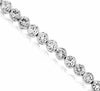 ESTATE 6.0CT ROUND DIAMOND 14KT WHITE GOLD 3D CLASSIC BEZEL LOVE TENNIS BRACELET