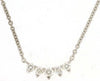 ESTATE .21CT DIAMOND 14K WHITE GOLD 5 STONE ROUND SHARED PRONG BAR LOVE NECKLACE