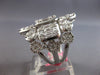 EXTRA LARGE 4.28CT DIAMOND 18KT WHITE GOLD 3D MULTI SHAPE FLOWER COCKTAIL RING