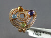 EXTRA LARGE 2.64CT DIAMOND & AAA MULTI GEM 14K ROSE GOLD MULTI CIRCULAR FUN RING