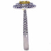 .80CT WHITE & FANCY YELLOW DIAMOND 18K 2 TONE GOLD 3D SOLIATIRE DOUBLE HALO RING