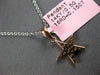ESTATE .15CT DIAMOND 14K ROSE GOLD CLASSIC ROUND PAVE STAR LOVE FLOATING PENDANT