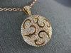 ESTATE LARGE 1.62CT DIAMOND 18KT ROSE GOLD 3D CIRCULAR OPEN FILIGREE PENDANT