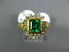1.12CT DIAMOND & AAA EMERALD 18KT YELLOW GOLD SQUARE HALO BEZEL ENGAGEMENT RING