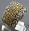 LARGE 3CT DIAMOND 14KT 2 TONE GOLD 3D CLASSIC MULTI ROW WEDDING ANNIVERSARY RING