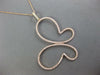 EXTRA LARGE 1.32CT DIAMOND 14KT ROSE GOLD 3D DOUBLE HEART BUTTERFLY LOVE PENDANT