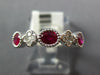 .96CT DIAMOND & AAA RUBY 18KT WHITE GOLD OVAL FLOWER FILIGREE ANNIVERSARY RING