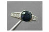 ESTATE 2.35CT SAPPHIRE & DIAMOND 14K WHITE FILIGREE ROUND ENGAGEMENT RING #14314