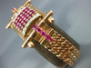 ANTIQUE LARGE 2.40CT DIAMOND & AAA RUBY 14KT ROSE GOLD SQUARE FUN BRACELET #2767