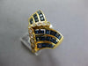 LARGE 3.8CT DIAMOND & AAA SAPPHIRE 18K YELLOW GOLD PRINCESS & ROUND V SHAPE RING