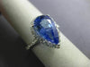 LARGE 3.36CT DIAMOND & AAA TANZANITE 14KT WHITE GOLD PEAR SHAPE ENGAGEMENT RING