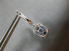 1.32CT DIAMOND & AAA SAPPHIRE 14KT WHITE GOLD EMERALD CUT HALO HANGING EARRINGS