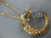 EXTRA LONG 5.90CT DIAMOND & AAA SAPPHIRE 18KT YELLOW & ROSE GOLD DRAGON PENDANT