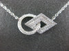 ESTATE .29CT DIAMOND 18KT WHITE GOLD CIRCLE OF LIFE SQUARE LOVE KNOT FUN PENDANT