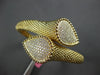 EXTRA LARGE 2.14CT DIAMOND 18KT YELLOW GOLD SNAKE FILIGREE CUFF BANGLE BRACELET
