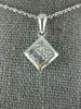 ESTATE .44CT DIAMOND 14KT WHITE GOLD 3D PRINCESS & BAGUETTE SQUARE PENDANT #607
