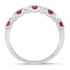 ESTATE .83CT DIAMOND & AAA RUBY 14K WHITE GOLD 3D SEMI ETERNITY ANNIVERSARY RING