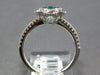 .43CT DIAMOND & AAA EMERALD 18KT WHITE GOLD ROUND 4 LEAF CLOVER FLOWER LOVE RING