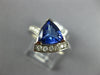 ESTATE WIDE 1.68CT DIAMOND & AAA TANZANITE 14KT WHITE GOLD 3D SWIRL RING #2454