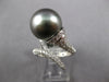 LARGE .79CT DIAMOND & AAA TAHITIAN PEARL 18K WHITE GOLD 3D CRISS CROSS LOVE RING