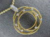 ESTATE LARGE .18CT DIAMOND 18KT 2 TONE GOLD CIRCULAR FLOWER ETOILE MESH PENDANT