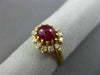 ESTATE 3.26CT DIAMOND & AAA RUBY 18KT YELLOW GOLD 3D HANDCRAFTED FLOWER FUN RING