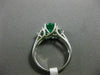 ESTATE 1.63CT DIAMOND & AAA EMERALD 18K WHITE GOLD 3D HEART HALO ENGAGEMENT RING