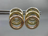 ESTATE LARGE 14K WHITE YELLOW & ROSE GOLD CIRCLE OF LIFE HANGING EARRINGS #22755