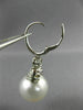 ESTATE LARGE .70CT DIAMOND & AAA SOUTH SEA PEARL 18K WHITE GOLD HANGING EARRINGS