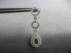 .95CT DIAMOND 14K WHITE GOLD 3D CIRCLE OF LIFE DOUBLE TEAR DROP HANGING EARRINGS