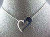 ESTATE .81CT DIAMOND & AAA SAPPHIRE 18KT WHITE GOLD OPEN HEART MULTI ROW PENDANT