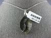 ESTATE 1.35CT BLACK & GREEN DIAMOND 18K WHITE GOLD MULTI ROW DOUBLE LEAF PENDANT